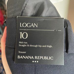 Banana Republic Logan midrise trouser, Navy, Size 10 NWT